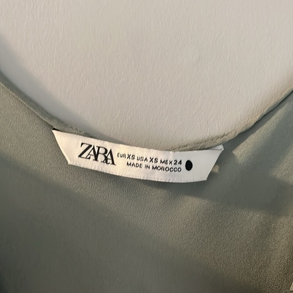 Zara Strappy Semi-Sheer Tank Top Ruffles Green Coquette Fairy Womens Size XS - Picture 3 of 6